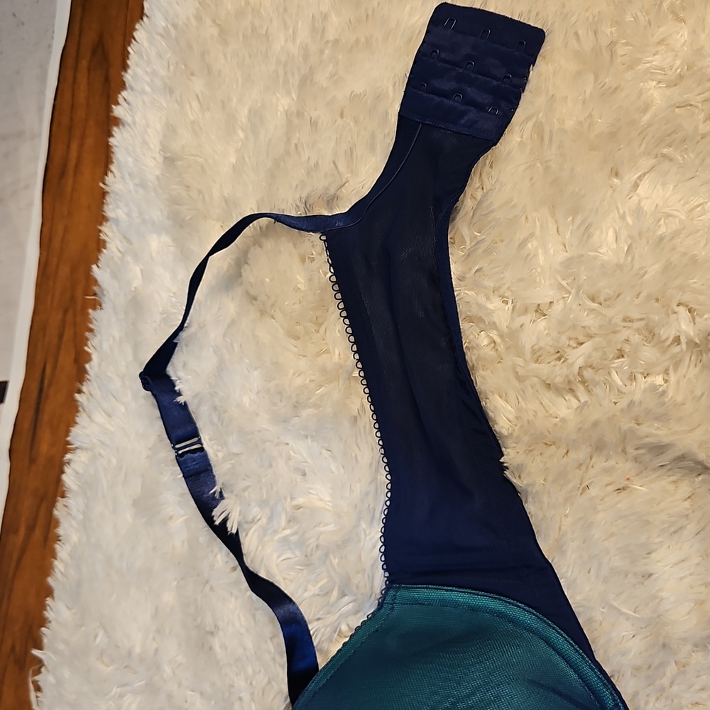 Teal & Navy Blue Bra Full Coverage Underwire Everyday Lingerie ,SZ 40B - Picture 3 of 14